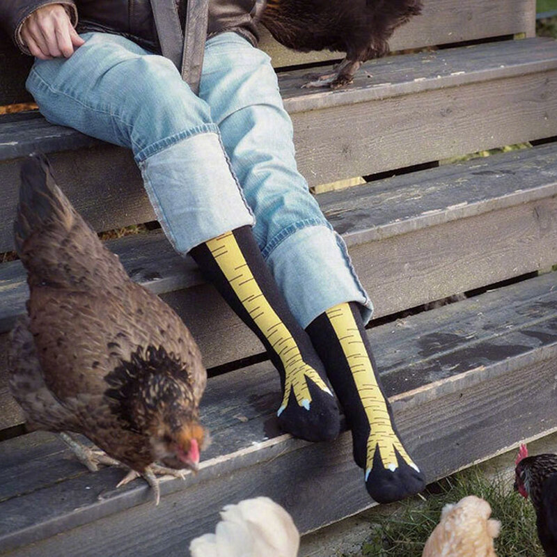 1 paio di calzini per piedi di pollo calze autoreggenti calze per piedi di pollo al ginocchio calze per piedi alti calzini divertenti per piedi di pollo