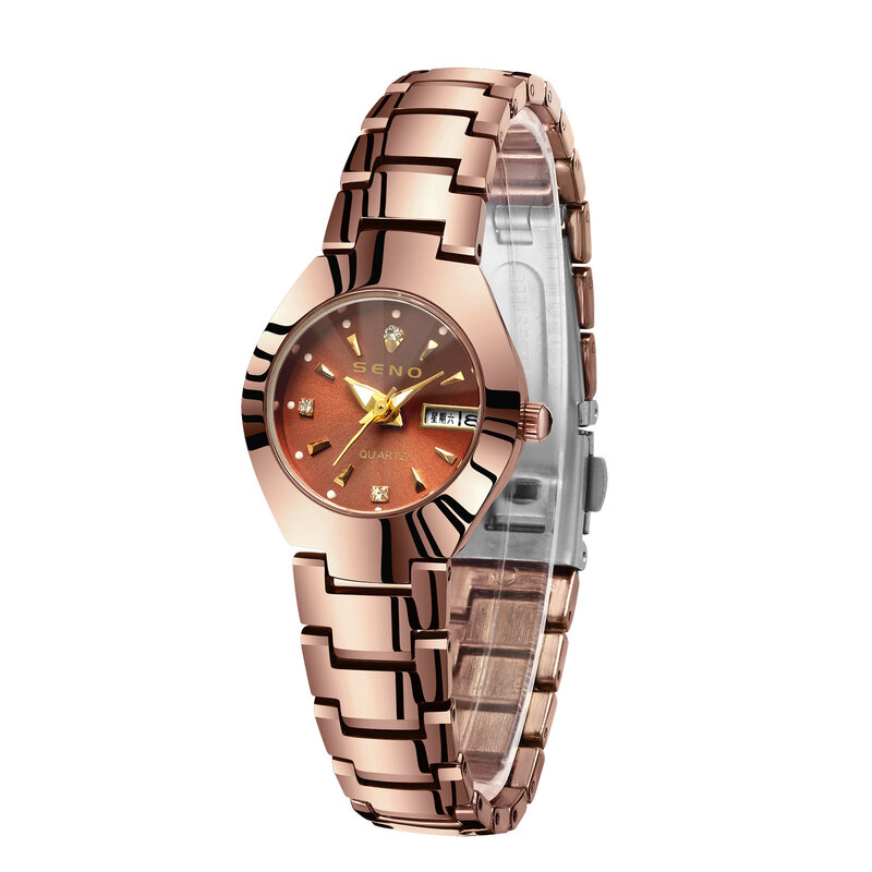 Paar Horloge Voor Vrouwen Mannen Luxe Sieraden Ontwerp Rose Goud Staal Quartz Horloges Waterdicht Fashion Horloges Met Doos