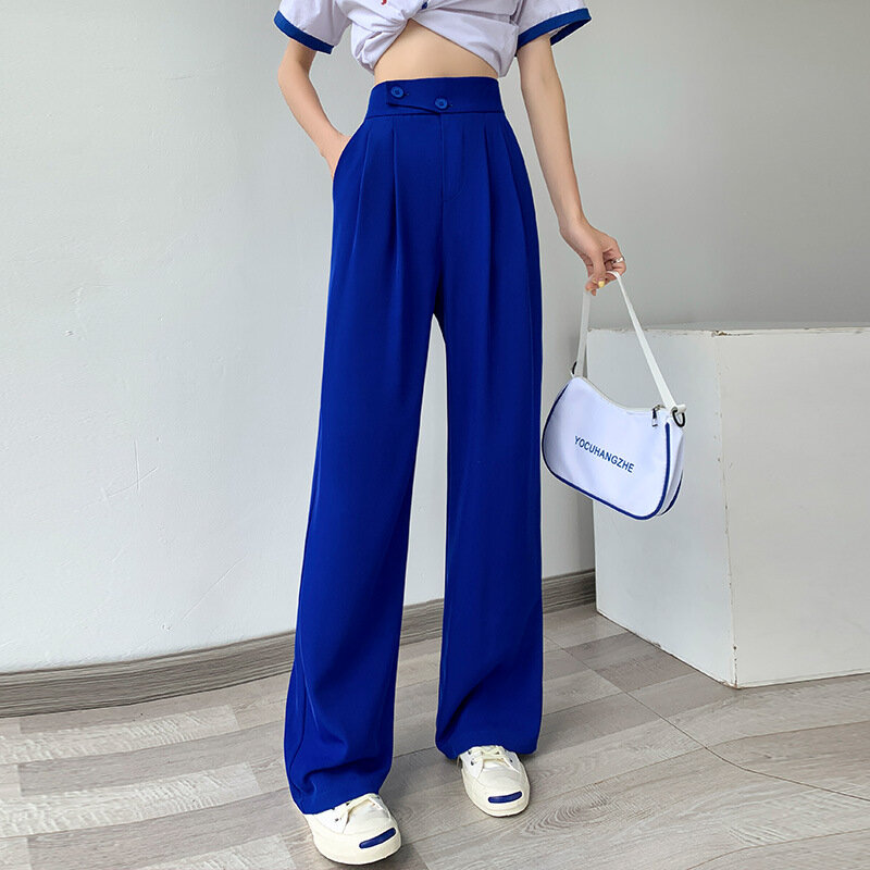 High Waist Loose Wide Leg Pants for Women Spring Autumn New Female Dress Pant White Suits Pants Ladies Long Trousers Casual