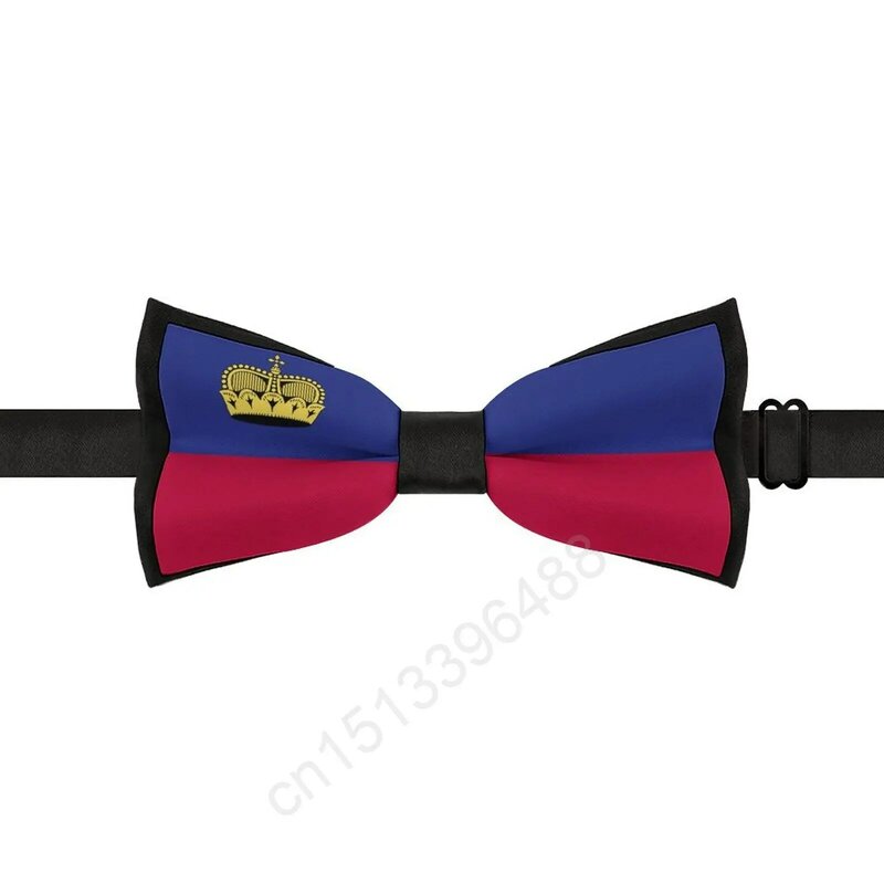New Polyester Liechtenstein Flag Bowtie for Men Fashion Casual Men's Bow Ties Cravat Neckwear For Wedding Party Suits Tie