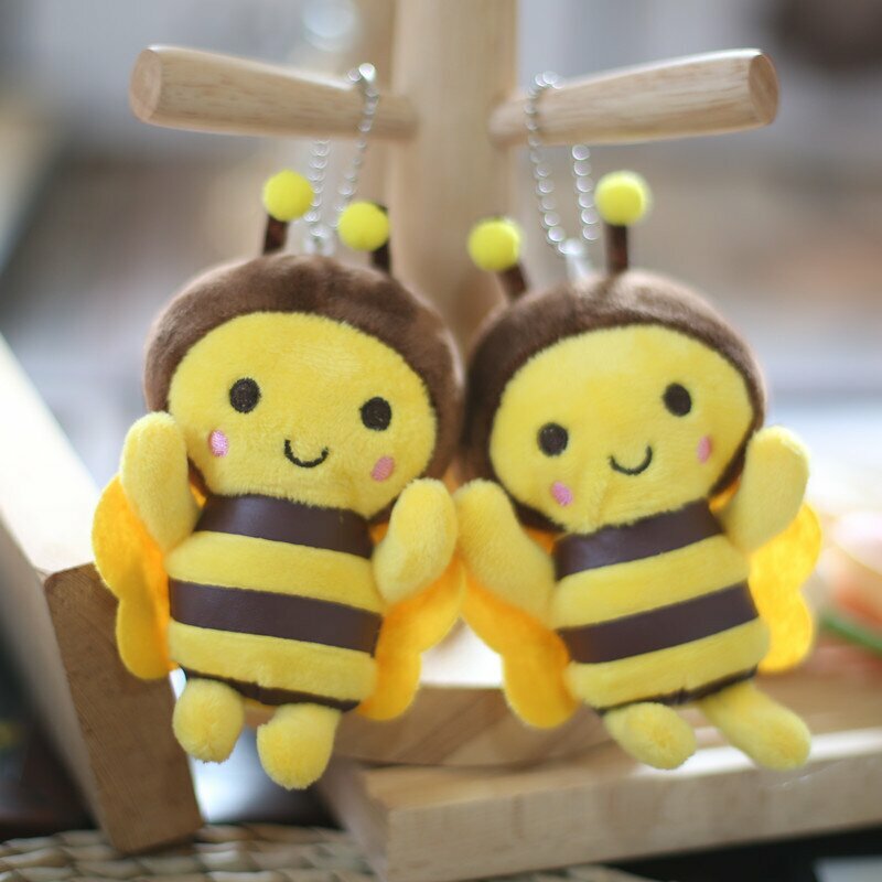 12CM Bee Festival peluche bambola animazione giallo ape Festival regalo attività decorazione peluche piccolo ciondolo ape bambola ciondolo borsa