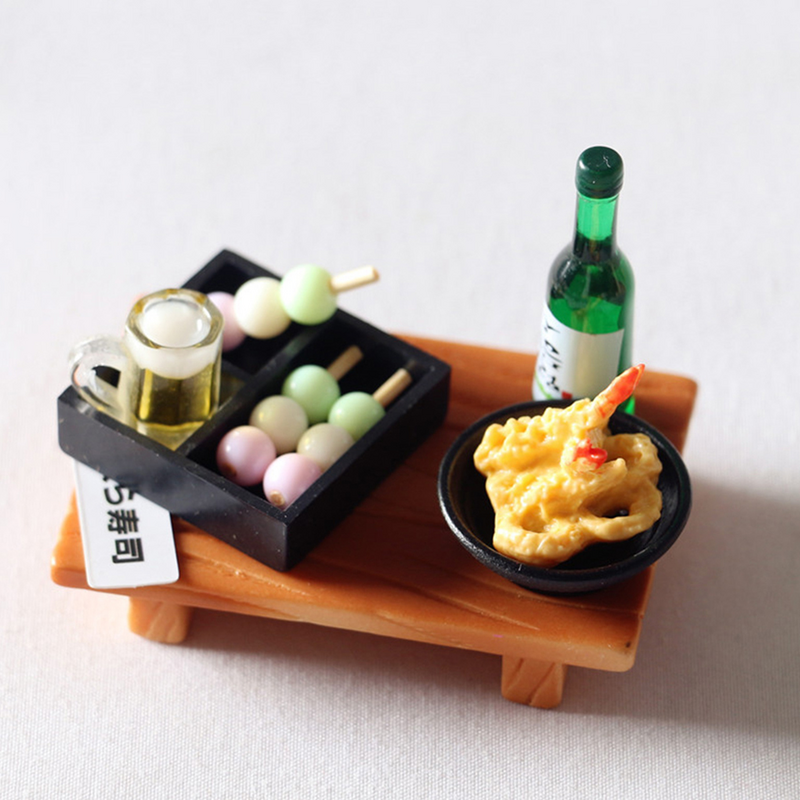3 Pcs Tempura Bento Miniature Gifts Small Food Mini Foods Toys Model Miniatures Decor Supply Resin Sushi Ornament