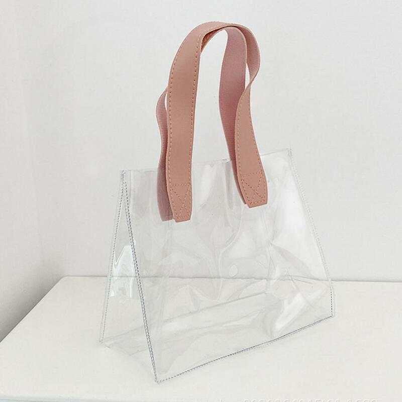 Saco de compras multi-uso sacola sacola transparente claro multi-uso resistente à prova de choque grande capacidade com alças