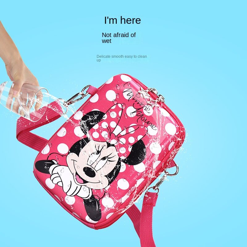 Disney Joint 2023 New Fashion Girl Oneshoulder Messenger Bag Luxury Brand Cartoon Girl Mobile Phone Bag Large Capacity Waist Bag