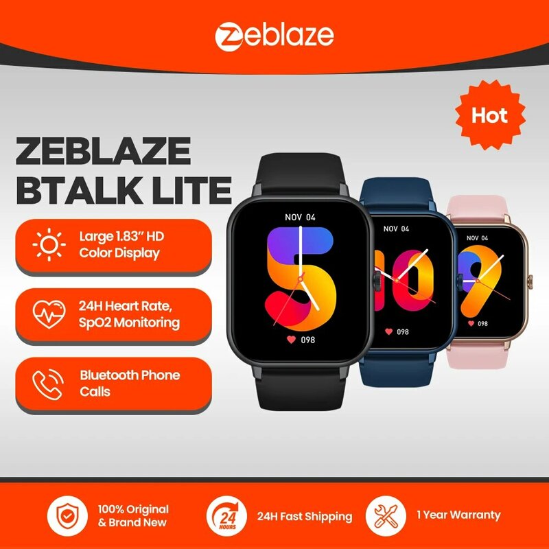 Zeblaze Btalk Lite Voice Calling Smart Watch Health Sport Monitoring Slimme meldingen Smartwatch Mannen