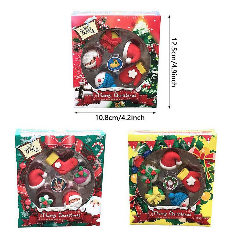 Mini Natal Tema Erasers, Favores do partido, Recompensas Homework, Material escolar para crianças, Variedade, Tema