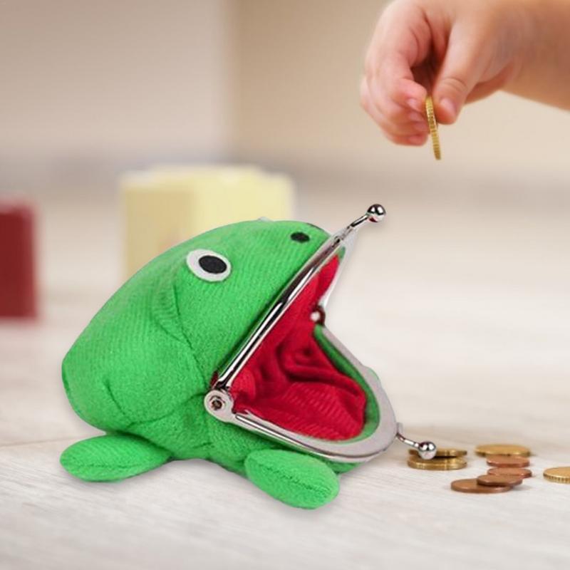 コスプレアクセサリー付きのかわいいグリーンのカエルの小さなバッグ,子供用の財布,おもちゃのバッグ