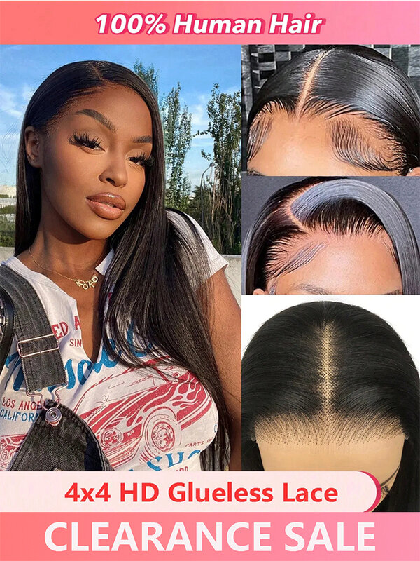 13x4 13x6 HD Lace Front Human Hair Wigs Glueless Bleached PrePlucked 4x4 Closure Wigs Brazilian Virgin Straight Front Lace Wigs