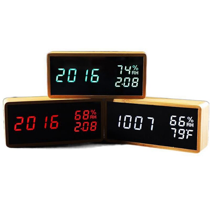 LED 디지털 알람 시계, 12/24 시간 디스플레이 설정, 홈 장식, 온도 스누즈 기능 책상 시계