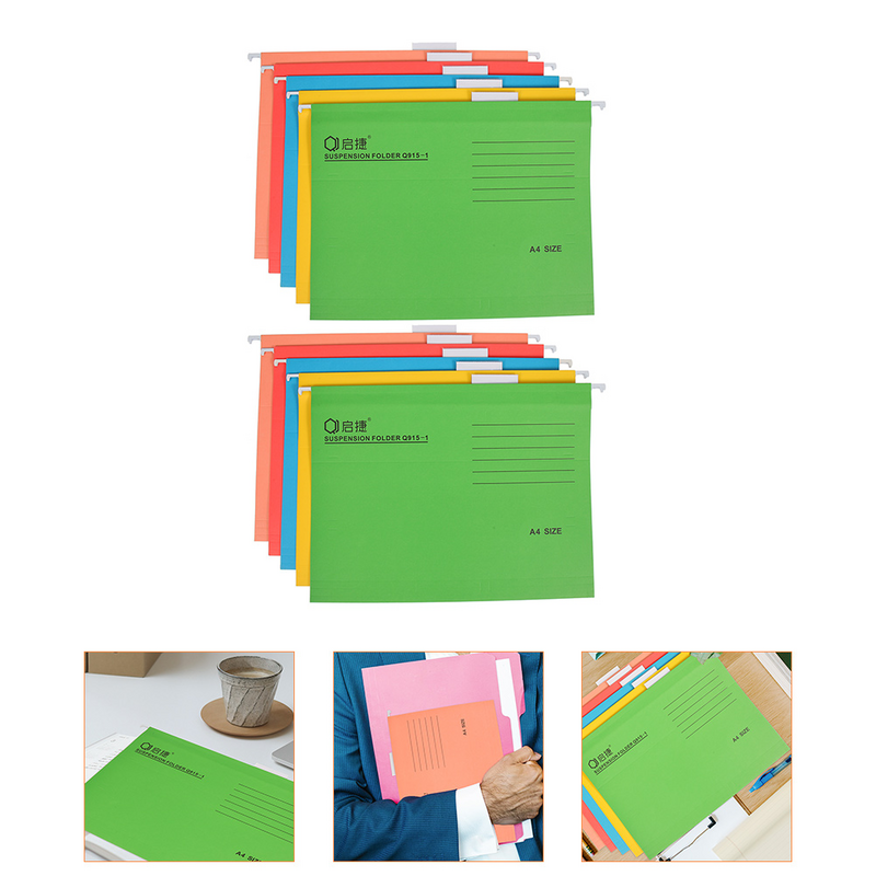 10 Stück Ordner Dokumenten ständer Einreichung Einreichung farbige farbige legale Größe Datei Folderss hängende Behänge Datei Quittung papier