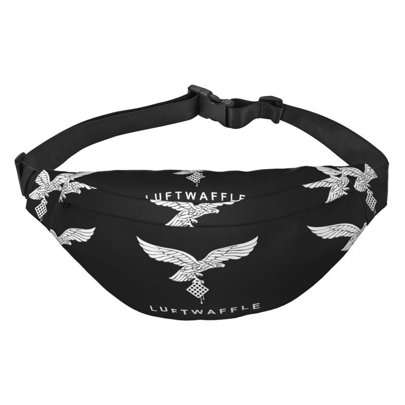 Vintage White Luftwaffe Fanny Pack Cycling Camping German Air Force Germany France Sling Crossbody Waist Bag Phone Money Pouch