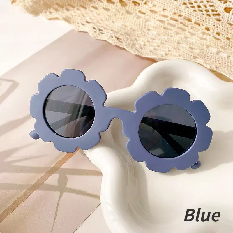 Солнцезащитные очки для девочек и мальчиков, винтажные, с цветами, для улицы, классические, для защиты детей