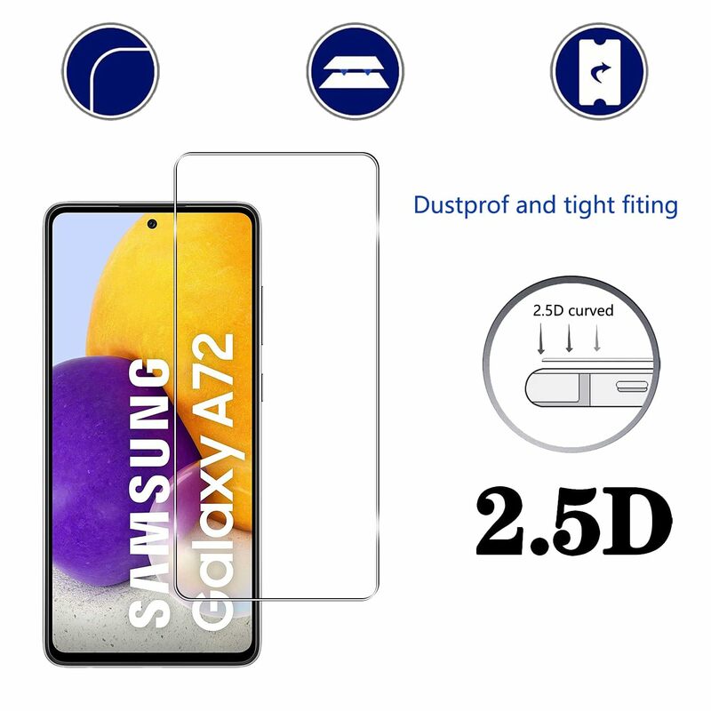 Pelindung layar untuk Samsung Galaxy A72 kaca antigores pilihan gratis pengiriman cepat 9H HD jernih transparan Case ramah