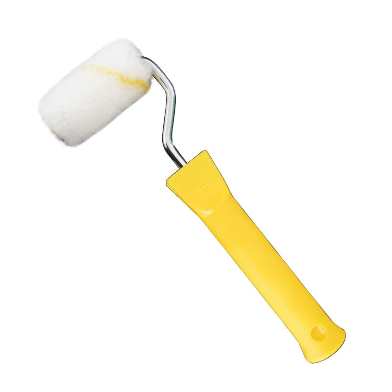 Petite brosse à rouleau acrylique avec ligne jaune, laine moyenne, mini noyau de roulement de peinture, Baotou, 5cm, 2 po
