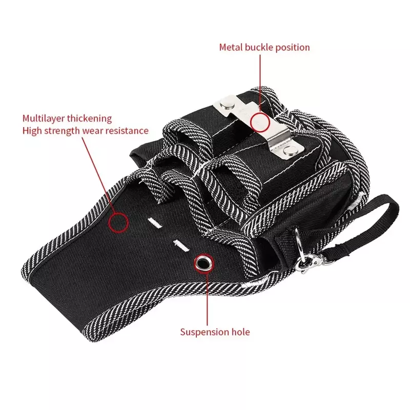 Multifuncional cintura bolso ferramenta saco, caixa do eletricista, chave de fenda Kit, tecido de nylon, suporte do cinto, ferramenta saco