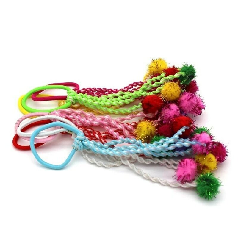 2cm Hair Ties Gum Colorful Nylon Rubber Band Rope Doll Hair Accessories Black Elastic Hair Bands for Baby Girls Gift