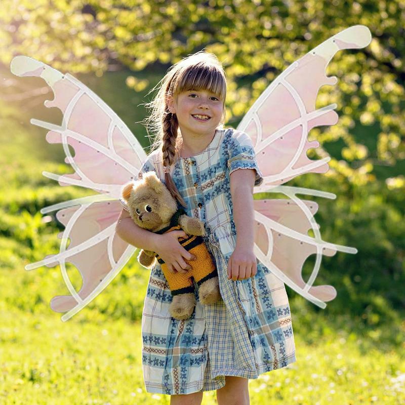 Incandescente ali di farfalla bambini ali di farfalla luminose ali di angelo colorate per vestire la festa di Halloween puntelli Cosplay di natale
