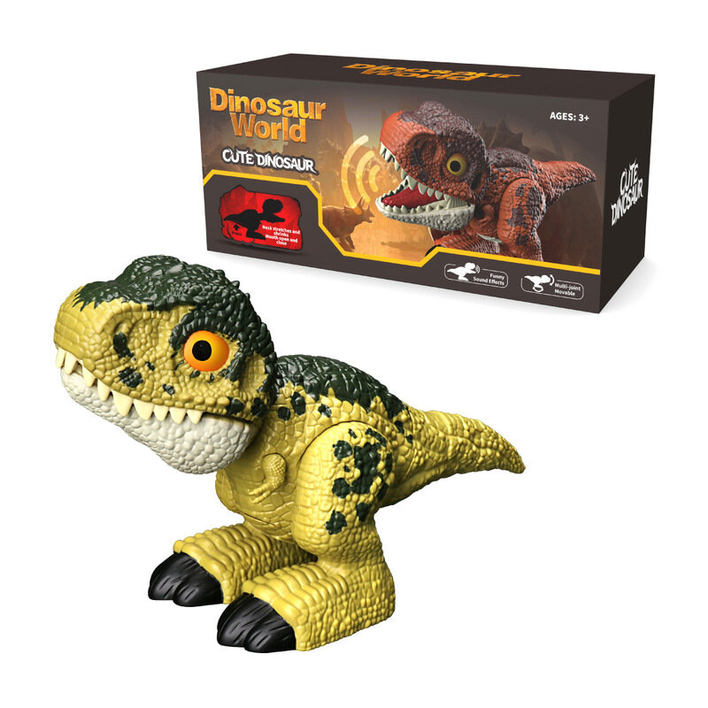 Versi Q Manual Tyrannosaurus Rex Model Dinosaurus Elektrik Mainan Hewan Anak Laki-laki Interaktif Menyenangkan Hadiah Ulang Tahun