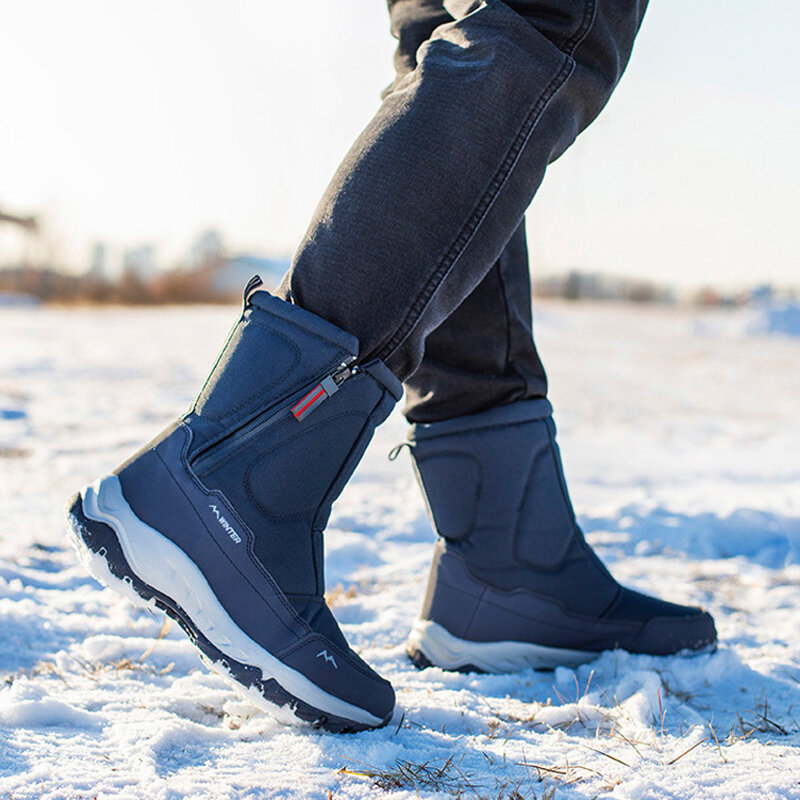 Stivali da uomo 2023 scarpe invernali per uomo stivali da neve caldi scarpe calde da uomo a metà polpaccio stivali invernali in peluche spessi per uomo donna scarpe in cotone