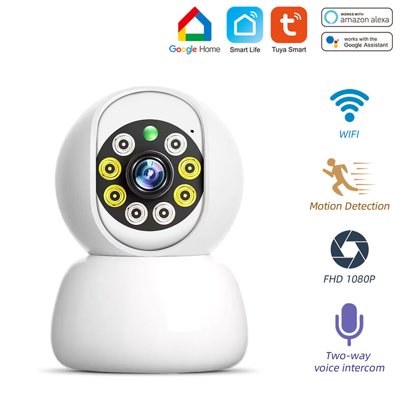 Cámara IP para el hogar, dispositivo de vigilancia de seguridad inteligente, Audio bidireccional, Monitor de bebé y mascota, grabación de vídeo, Tuya, WIFI, interior
