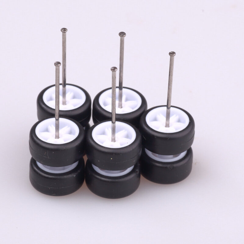 5Sets 1/64 Alloy Car Wheels With Rubber Tires Wheel Model Car Modified Parts For 1:64 Matchbox/Domeka/HW/ Model Car