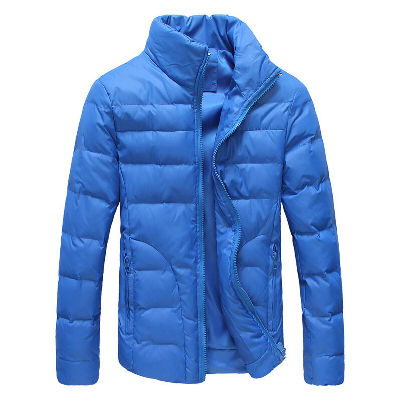캐주얼 스탠드 칼라 오버사이즈 코튼 자켓 남성용, 따뜻한 방풍 패딩 솔리드 컬러 코튼 코트 겨울 상품