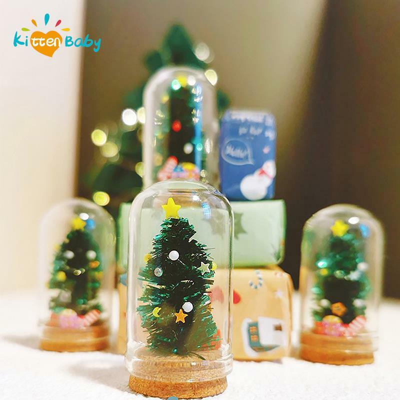 Antike Puppenhaus zubehör Miniatur spielzeug Miniatur dekorative Weihnachts baum Geschenk Glas Ornament Modelle Puppenhaus Dekor