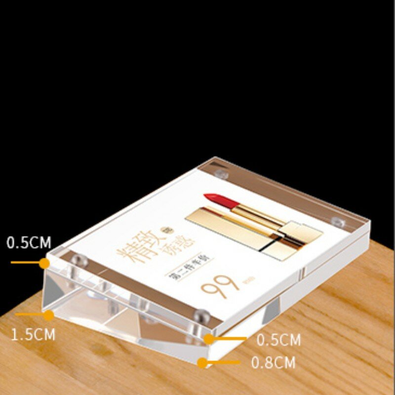 210*150mm transparente geneigte Acryl plattform Marke starke magnetische Supermarkt Preis karte Plattform Signier karte