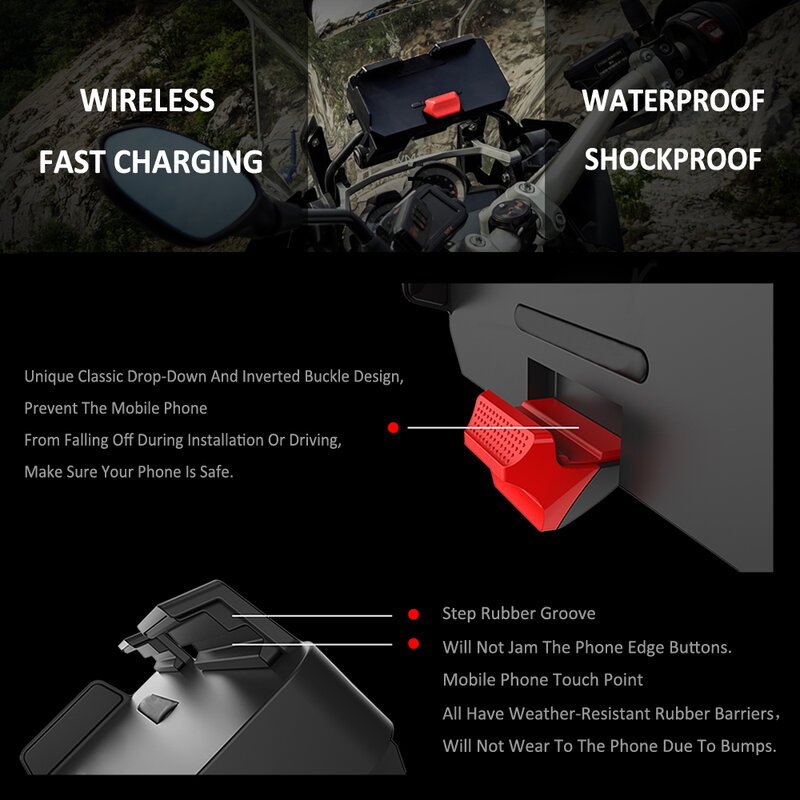 NEW Motorcycle Wireless Charging GPS Phone Holder Navigation Bracket For BMW R1200GS R1250GS R 1250 GS F850GS F750GS S1000XR ADV