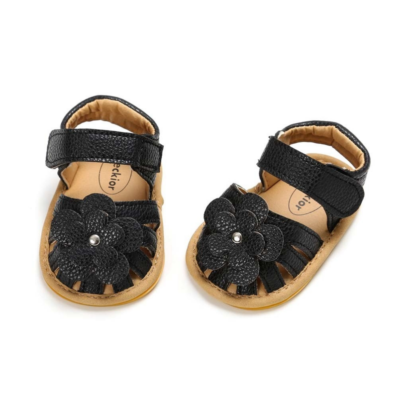 Novos Sapatos Infantis Baby Boy Girl Shoes Toddler Flats Verão Sandália Flor de Borracha Macia Sole Anti-Slip Crib Shoes First Walker