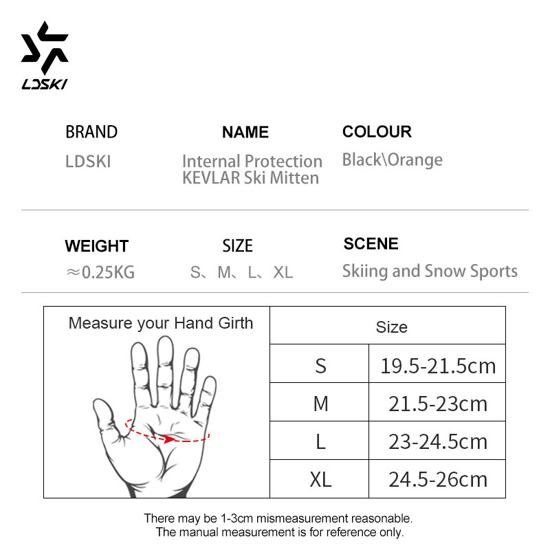 LDSKI Rękawice narciarskie damskie męskie wodoodporne izolacja termiczna Kevlar 3M Thinsulate zimowe ciepłe rękawice snowboardowe akcesoria narciarskie