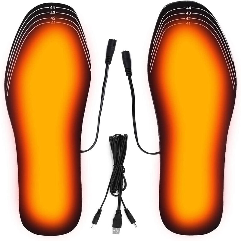 Plantillas térmicas calentadas eléctricamente para pies, calcetín cálido, almohadilla de calentamiento, lavable, Unisex