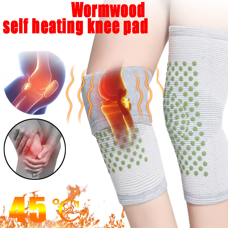 Wormwood自己発熱膝パッドは関節痛を和らげます。膝パッド包帯ナイロン弾性膝スリーブフィットネスニースリーブ