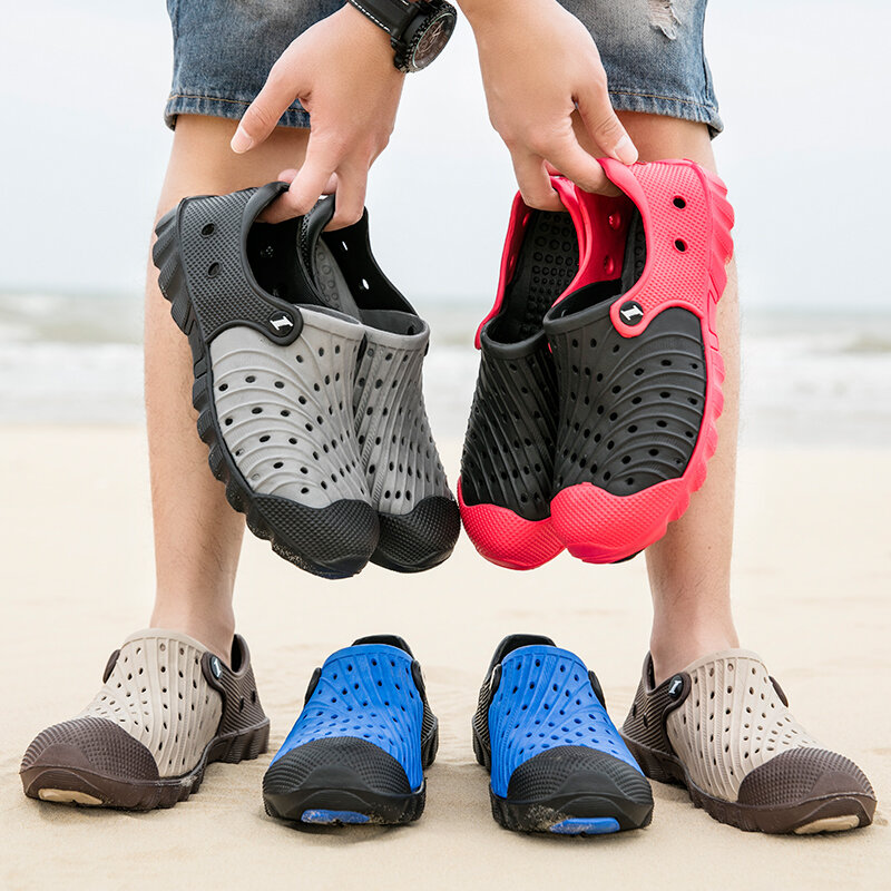 รองเท้าแตะสำหรับผู้ชายสีเข้ากันรองเท้าแตะสำหรับใส่ในบ้านและนอกบ้านรองเท้าแตะชายหาดนุ่ม Comfort