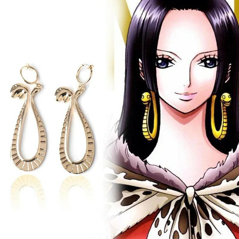 Cartoon Snake orecchini pendenti Anime Boa Hancock Cosplay Prop ciondola Eardrop gioielli simpatici regali per feste per donna ragazze nuovo