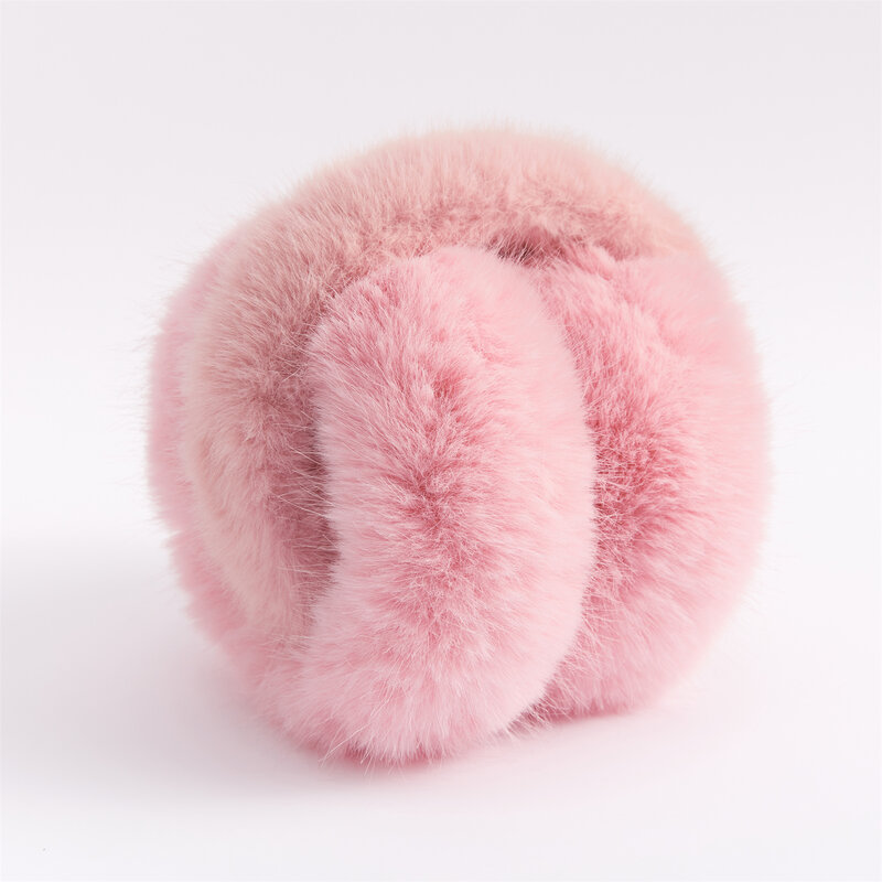 Earmuffs peludos cor-de-rosa, bonitinhos de pele de coelho falso, acessórios quentes, presente para irmãs melhores amigas, nova moda inverno