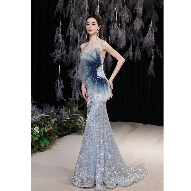 Robe Longue de Soirée Luxueuse pour Événements Spéciaux, Tenue Élégante de Célébrité, Gala de Bal, 2023