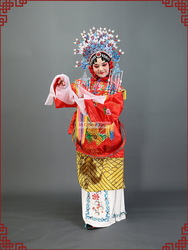 Costume da principessa dell'opera di pechino Consort abito drammatico con corona di fenice obliqua Opera cinese Empress Stage Performance Royal Robe Woman