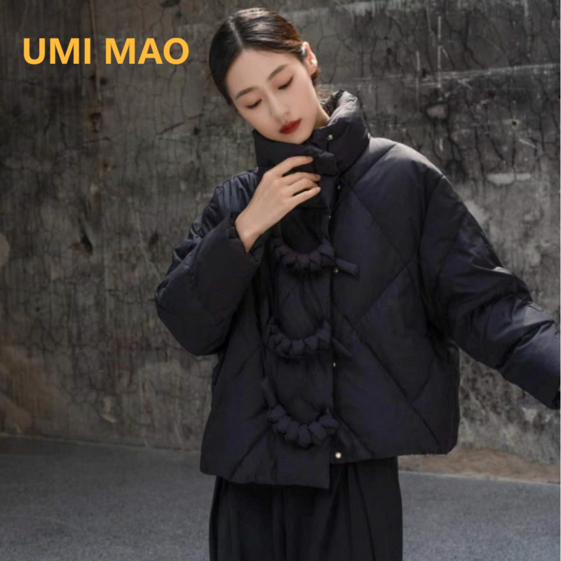 UMI MAO New Chinese Style Down Jacket Women's Short 2023 Winter New Small Gentle Warm 90 White Duck Down Coat Femme