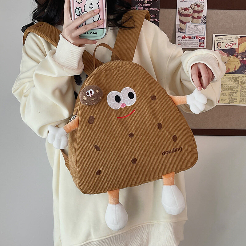 Tas ransel anak-anak kartun segitiga, tas perjalanan boneka lucu kreatif untuk siswa sekolah dasar tas makanan ringan lucu manis