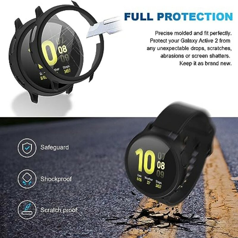 20mm Strap+Case for Samsung Galaxy Watch 4/5/6 40mm 44mm Band For Galaxy Watch Active 2 40mm 44mm Protective Bumper Cover Case