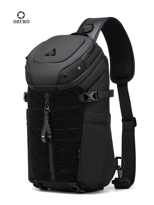 Ozuko Brusttasche für Männer wasserdichte USB-Mann Umhängetasche Anti-Diebstahl kurze Reise Messenger Sling Modedesigner Brusttasche