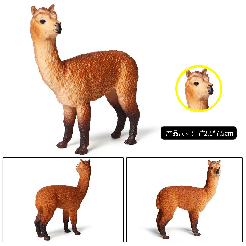 Ornamenti fatti a mano del giocattolo dei bambini di plastica dell'alpaca solido animale selvatico simulato