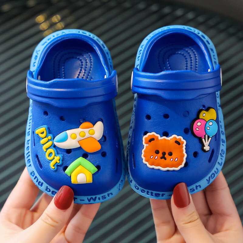 Cartoon Boys Girls Slippers Summer Outdoor Beach Shoes Antislip Bathroom Kids Sandals 1-6 Years Pantufa Infantil