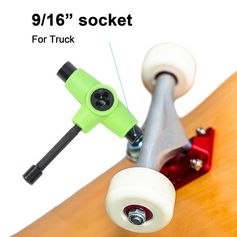 T-Type Socket Moersleutel voor Skateboard, T Bar Handvat, Ratchet Tap Moersleutel voor Inline Skates Quad