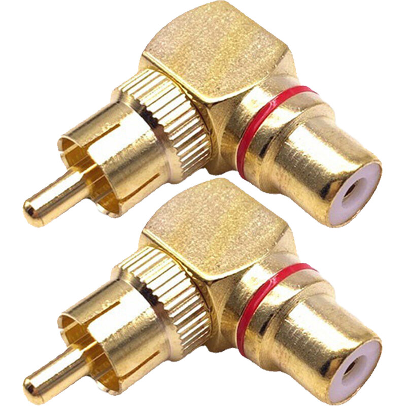 2022 Brand New Audio Equipment Audio Plug RCA Converter All -Copper Conversion Plug RCA Male Gold Right -Angle