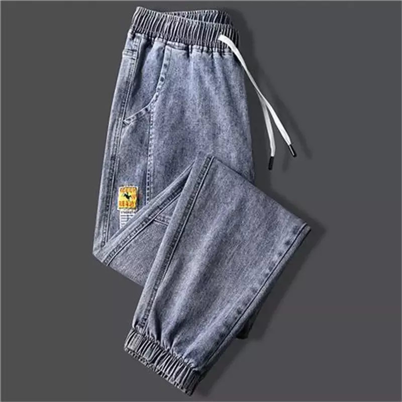 2022 New Men's jeans Winter Fleece Jeans Thick Warm Denim Pants Men Streetwear Black Joggers Harem Jean Thermal Trousers