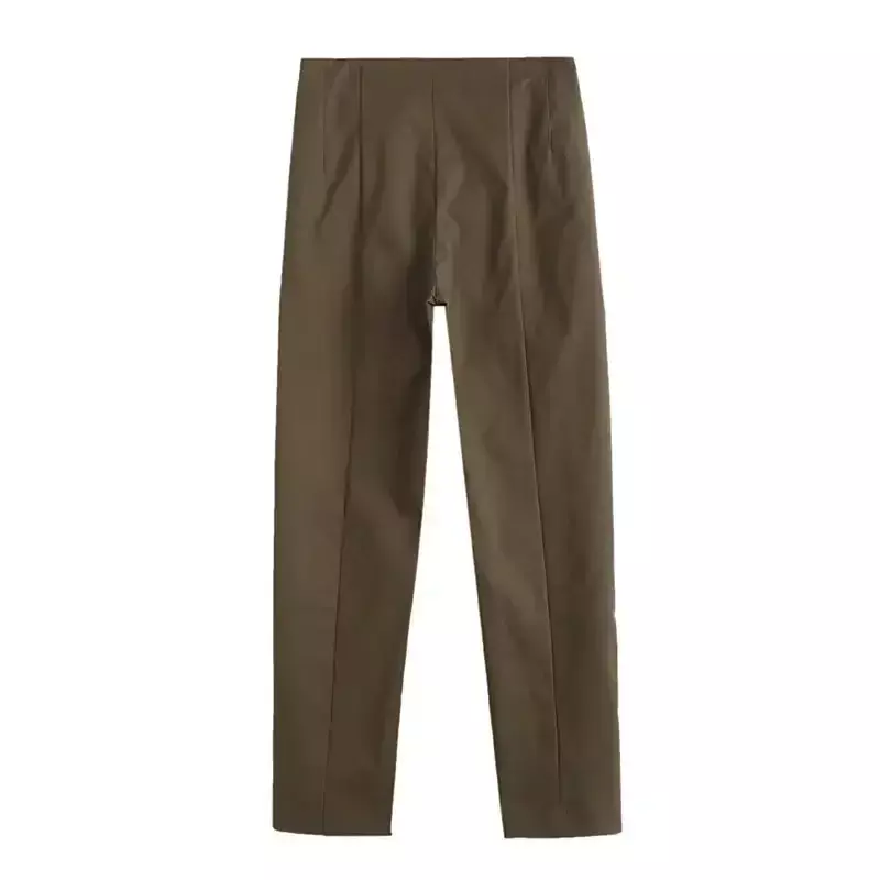 Pantalones acampanados de dos colores para Mujer, pantalón informal con bolsillos y cremallera, diseño Retro de Línea Abierta, 2023