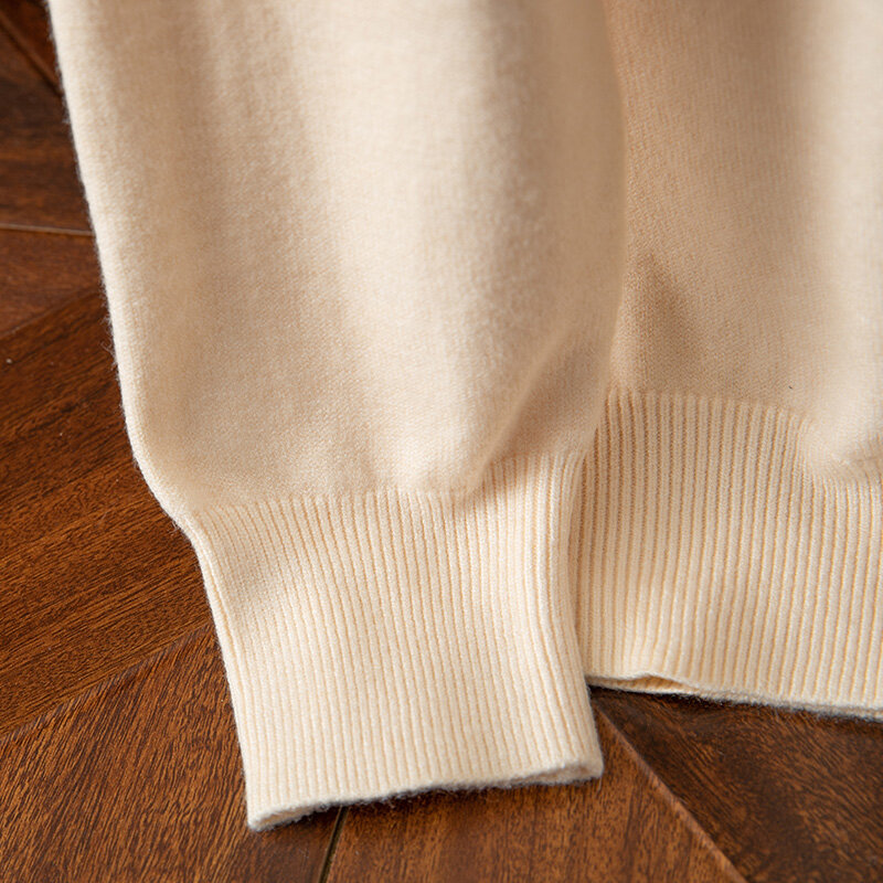 YSC 2023 классический стиль мужской вязаный шерстяной свитер с воротником поло с длинными рукавами Свободный теплый и мягкий высококачественный пуловер