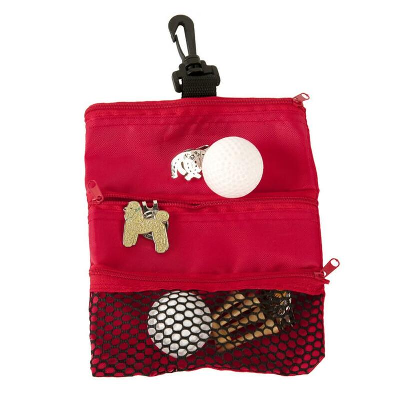 Multi-Pocket Golf Ball Storage กระเป๋า Ball Tee ตาข่ายกระเป๋าแบบพกพาเอวกระเป๋าอุปกรณ์เสริมขายส่ง